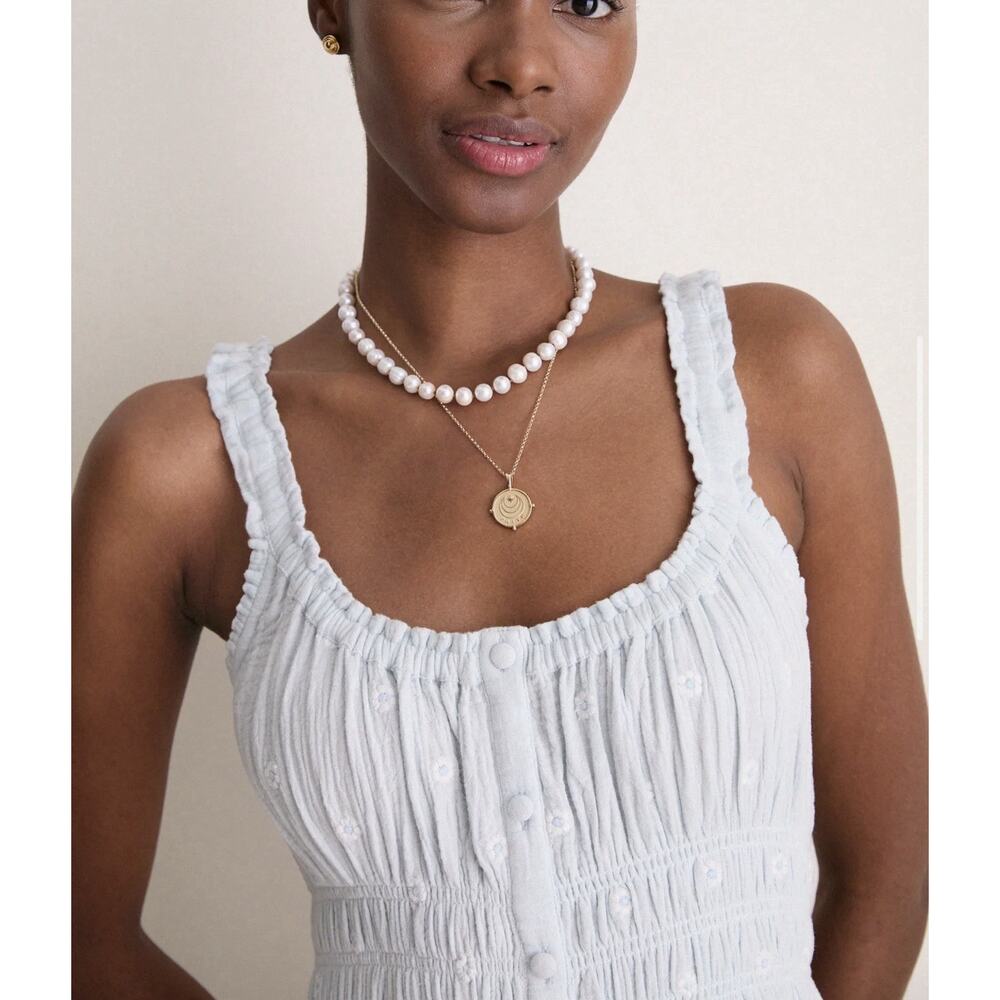 NWT Tuckernuck Blue Gauze Daisy Embroidered Landis Midi Dress Blue XXL 2XL - Picture 7 of 7